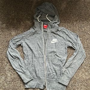 grey nike zip up jacket